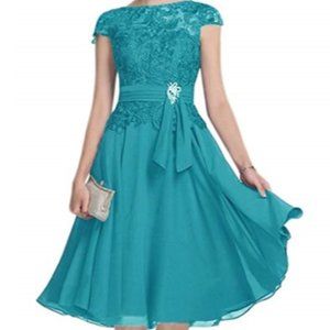 Teal formal dress, Holiday Party, Evening, Wedding